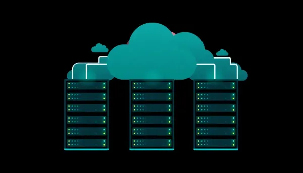 Cloud server infrastructure illustration
