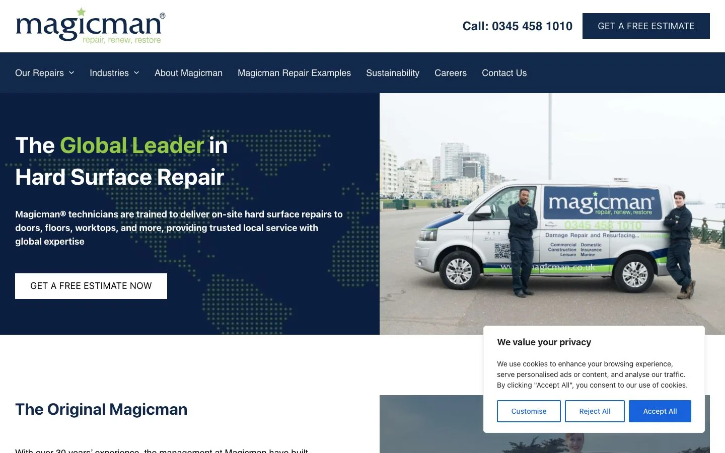Magicman website screenshot