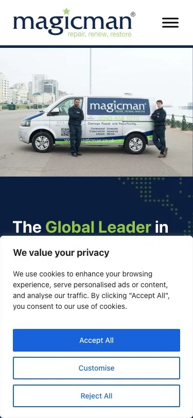 Magicman mobile view