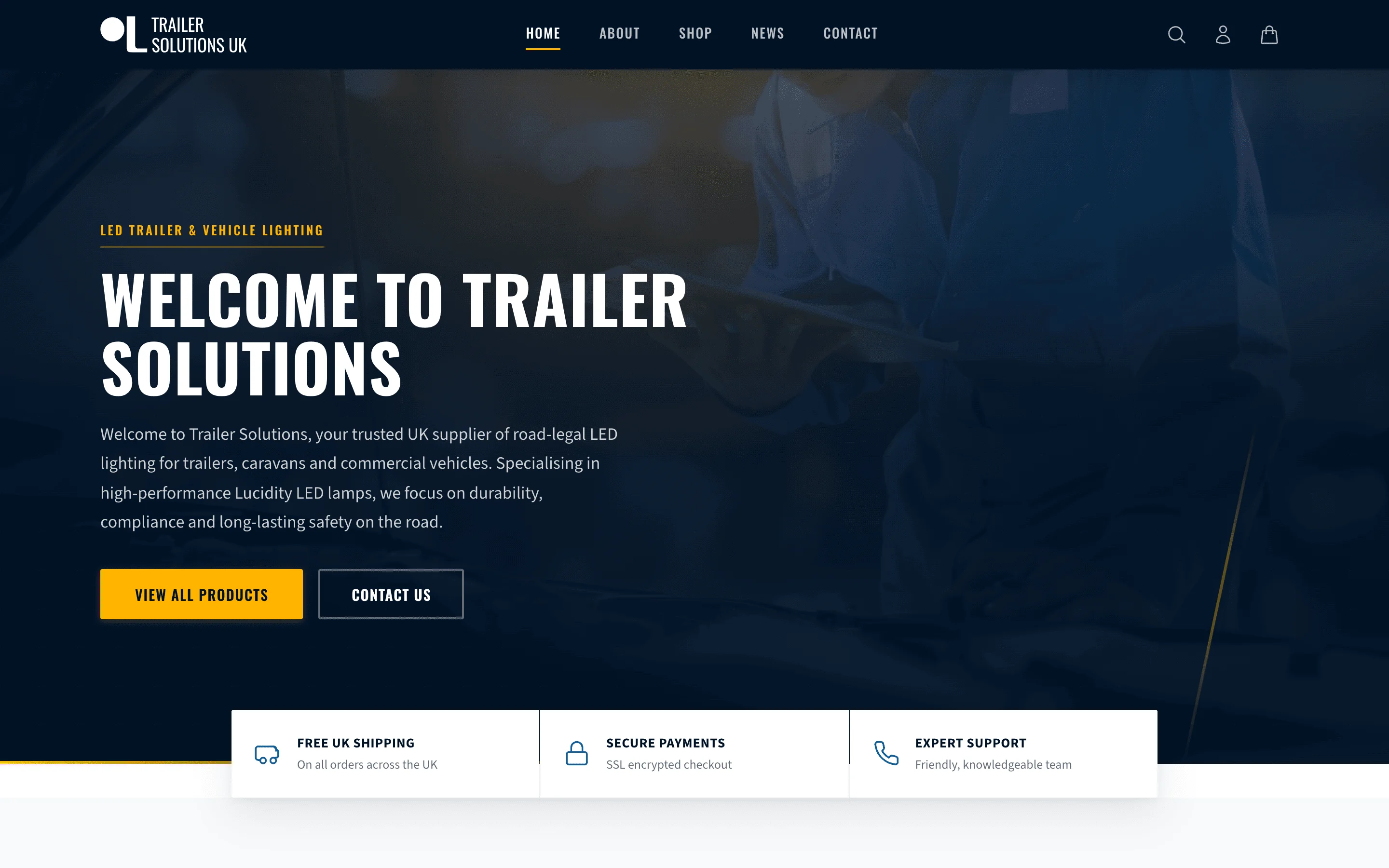 Trailer Solutions UK website screenshot