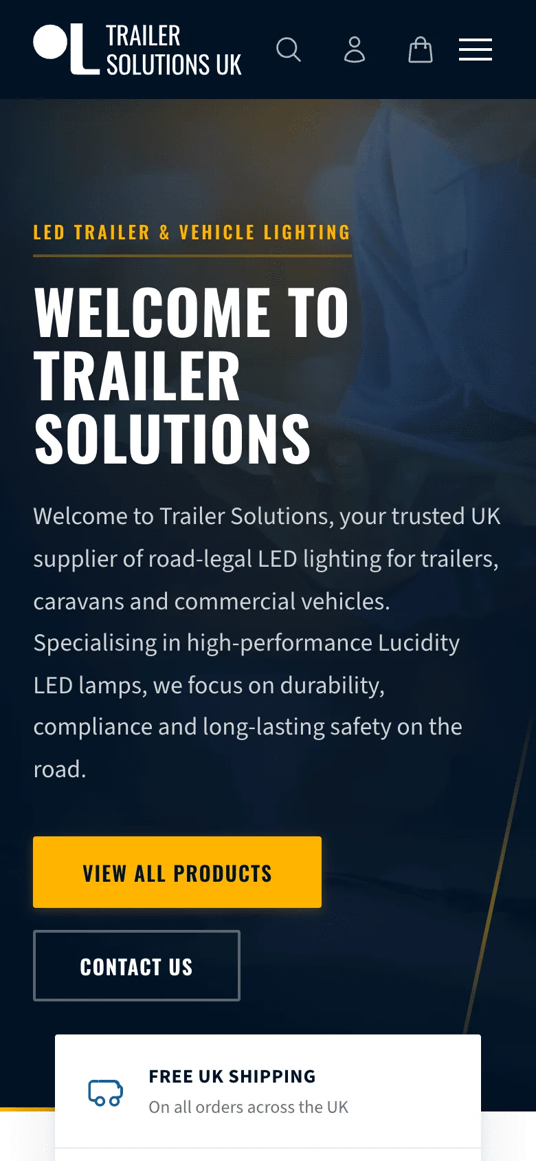 Trailer Solutions UK mobile view
